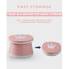 ;AQPPSS Collapsible Potty for Toddler Travel, Portable Potty for Toddler Travel, Car Potty with Storage Bag (Pink)
