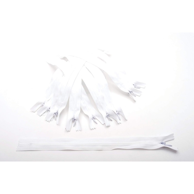 Trimz Adjustable Invisible Zip, White, 25cm