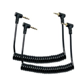 LiKuCo Coild 2.5mm to 3.5mm Audio Cable, 2.5mm Male to 3.5mm 1/8inch Male 90 Degree Double Angled TRS Stereo Audio Headphone Aux Coiled Cord Cable (2Pack)