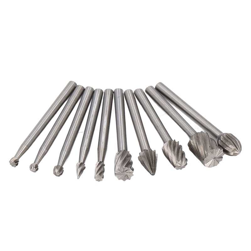 10 Pcs Rotary File Fast Chip Cutting Grinder Bit High