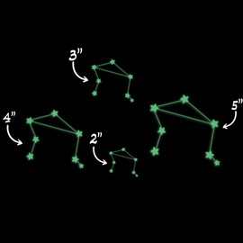 Libra Zodiac Constellation Star Map Glow in The Dark Sticker Decal for Phone Tablet Laptop Car Truck Window | 3" Sticker | Green