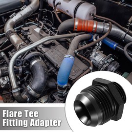 X AUTOHAUX 16AN Flare to 10AN ORB O Ring Port Male Fuel Pump Rail Adapter Fuel Fitting Adapters for Car Aluminum Alloy Black