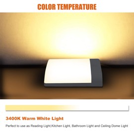 Facon 6 Pack LED RV Pancake Light Square Ceiling Dome Light Under Cabinet Light with Switch, 12V DC Interior Light for RV Motor-Homes Camper Caravan Trailer Boat (Single Dome Light)