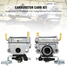 JUUDDENPARTS Carburettor Carb Kit with Fuel Line Assembly, Replacement for TTL488GDO 2 IN1 and TTK587GDO 4 IN1 Hedge Trimmer Cutter Carburettor, Replaces TTL488GDO TTK587GDO