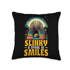 Slinky Toy Slinky Spring Retro 90s Toy Slinkies Throw Pillow