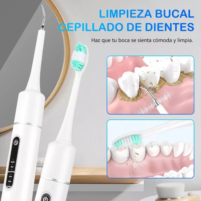 Limpieza De Sarro Cálculo Cepillo Dientes 3en1 Eléctrico Kit
