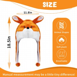 MK MATT KEELY Plush Cute Animal Hat Super Soft Hat with Ear Flaps Funny Warm Cozy Fleece Hat for Kids & Teens Christmas Party Cosplay Hat