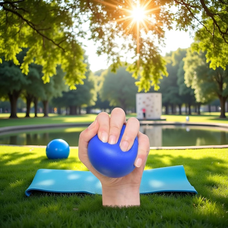 Blue Elastic Finger Strengthening Grip Ball, Wrist Exercise Ball Finger