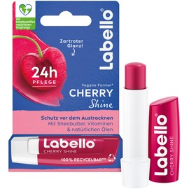Labello Cherry Shine Lip Balm, Lip Care with Soft Red Shine for 24 Hours Moisturising, Nourishing Lip Balm with Shea Butter and Cherry Aroma (4.8 g)