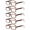 Eyekepper Spring Hinge 5-pack Retro Style Reading Glasses Tortoise
