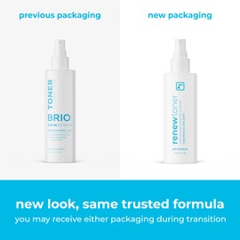 BRIOTECH Renew Toner, Hypochlorous Acid Spray, Minimize Appearance of Blemishes, Soothing Facial Mist for Sensitive Skin, Calm Redness & Bumps, Hypoallergenic & Vegan, 2 fl oz Travel Size