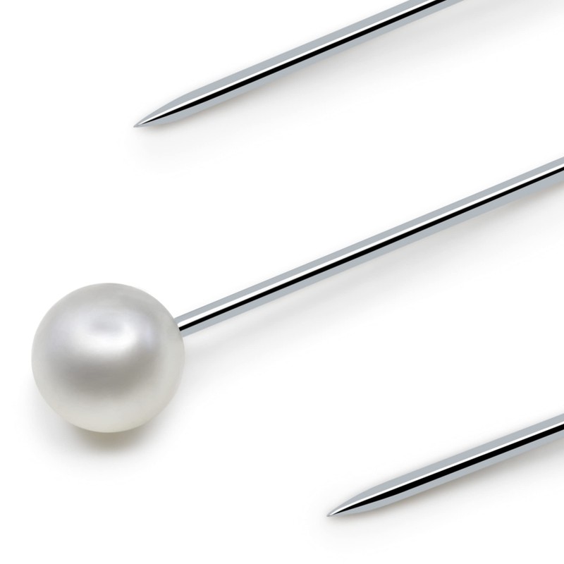 Dritz Petite Pearlized Size 12 3/4in White Pearl Heads Pins-Straight
