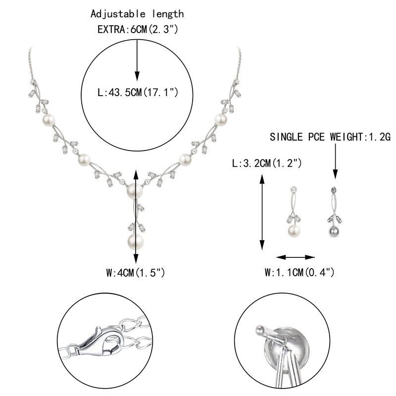 EVER FAITH Mujer Sets de Joyería Cristal Austríaco Perla Simulada