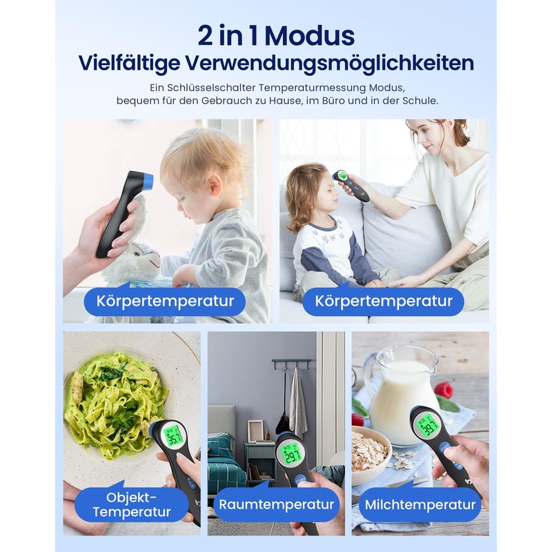 Femometer Fever Thermometer for Babies, Children and Adults, Contactless Forehead