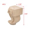T Tulead 4PCS Furniture Legs Rubber Wood Carved Furniture Feet