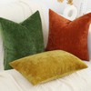 decorUhome Chenille Moss Green Fall Throw Pillow Covers 18x18 Inch