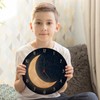 speecheese Night Sky with Half Moon Wall Clock Beautiful Clock