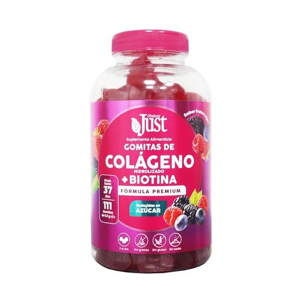 Olnatura Just Colágeno Hidrolizado + Biotina, 111 Gomitas, Sabor Frutos