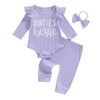 NZNDSHD Auntie Baby Clothes Girl Fall Winter Ribbed Knit Outfit