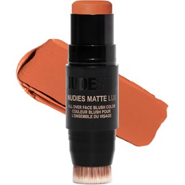 Nudestix Nudies Matte Lux – 3-in-1 Soft-Matte Blush Stick for Cheeks, Eyes & Lips with Built-In Brush Cream-to-Powder Finish with Blurring Effect Dolce Darlin'