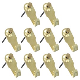 PATIKIL 20 Lbs Picture Hangers, 10 Set Photo Wall Hanging Hooks Nails Hardware Wall Pins Picture Hanging Kit on Wood Drywall for Home Decorating, Gold