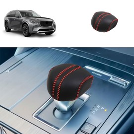 TERDARAY Gear Shift knob Cover Compatible with Mazda CX90 CX-90 2024 2025 Center Console Shifter Trim Automatic Transmission Decoration Interior Car Accessories Leather Material 1PC