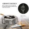 Ashtray Zinc Alloy Retro Egyptian Pharaoh Pattern Living Room Decoration
