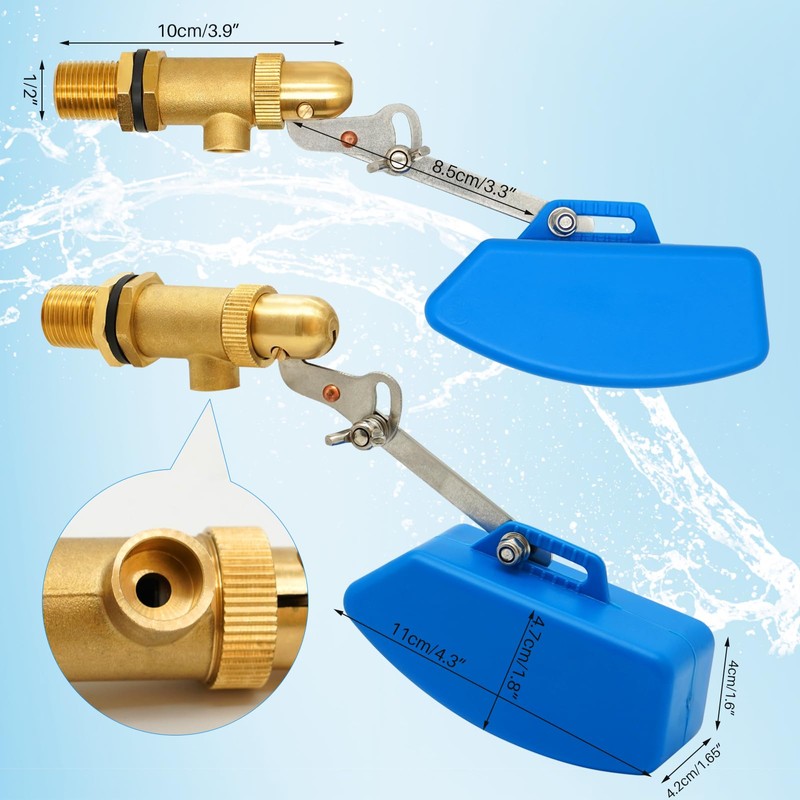 MUYIRTED Float Valve, 1/2 Inch Valves Made of Brass with