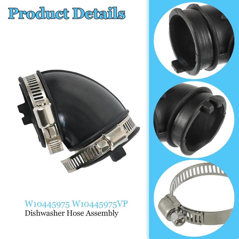 Dishwasher drain hose parts W10445975 Dishwasher Circulation Pump to Sump