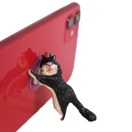 NOVELTY GIANT WWW.NOVELTYGIANT.COM Cute Kitten Cat Cell Phone Resin Suction Cup Holder Stand (Black)