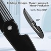 4 Pack Folding Mustache Comb Portable Beard Comb Fine Teeth