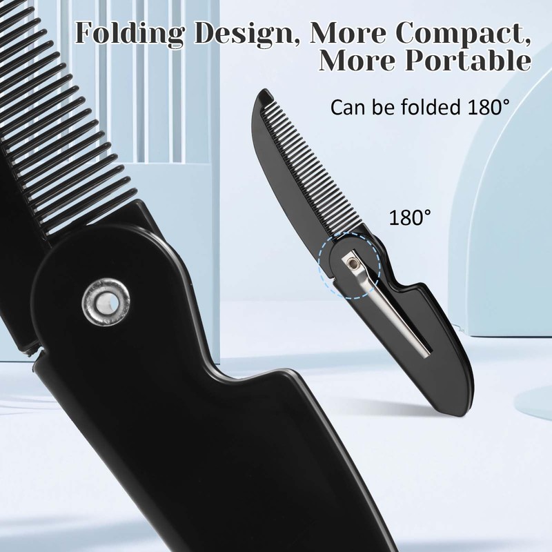 4 Pack Folding Mustache Comb Portable Beard Comb Fine Teeth