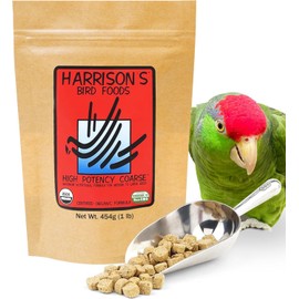 Harrison's Bird Foods High Potency Coarse—Maximum Nutritional Formula for Small to Medium Birds, Certified Organic Non-GMO Pet Bird Food, Vet-Developed, Suitable for All Life Stages, 454 g/ 1 lb