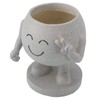 Flower Pot Cute Smile Standing Succulent Flowerpot Fadeless Resin Plant