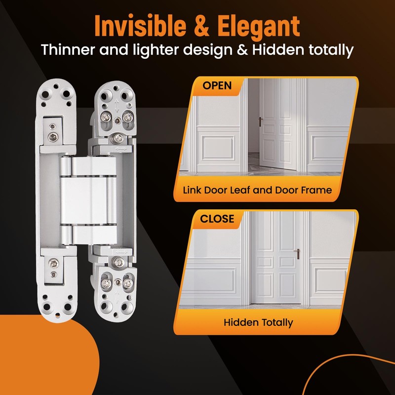 maXpeedingrods 2Pcs Hidden Door Hinge, 7 Inch Invisible Hinges for