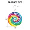 Faux Leather Earrings Tie Dye Round Dangle Earrings Jewelry For