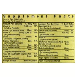 Spring Valley Hair Skin & Nails Dietary Supplement Gel Capsules 120 CT.