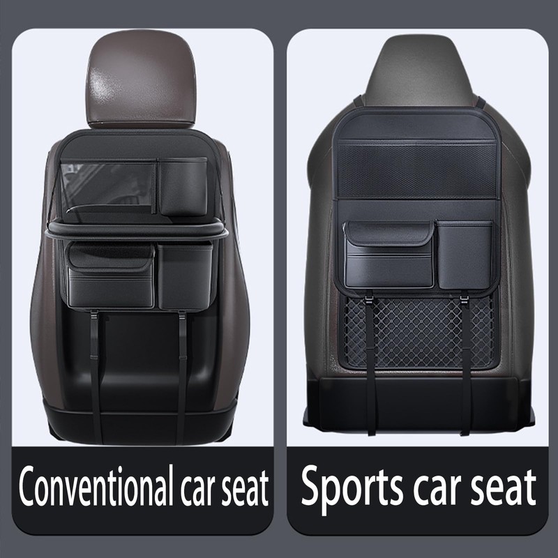 Ycpasta Foldable Car Table for Backseat Headrest with Big Pockets