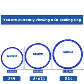 3 Pack Sealing Ring 6 Qt for Instant Pot Sealing Rings for 5/6 Qt Insta Pot, With 3 Float Valve Caps, Food-grade Silicone Instantpot 6Qt Sealing Ring, for Instant Pot 5&6 Qt, Red, Clear and Blue