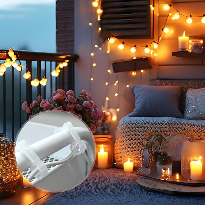 Qancekoo 50 PCS Gutter Hooks, Mini Plastic Christmas Light Clips