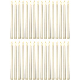 24 Velas Cónicas sin Llama Velas LED de Cera Sintética Velas LED a Pilas Velas Cónicas Parpadeantes para Cumpleaños Navidad Boda