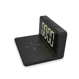 Platinet 5W PACW5 Alarm Clock with Wireless Charger - Black
