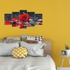 5Pcs Wall Art Painting Set Romantic Red Rose Frameless Painting