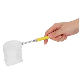 Small Aquarium Fish Net, Telescopic Pole Fish Shrimp Catch Skimming Net with Extendable Long Handle for Fish Tank Fry Crystal Shrimp (Circular net)