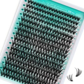 DIY Eyelash Extensions, 320 Pieces, Lash Extensions, 30D Individual Eyelash Extension Clusters, Lashes, Individual Eyelashes, Cluster Eyelashes at Home (30D, 9-16 Mix)