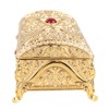 Vintage Metal Jewelry Box Rectangle Delicate Pattern Trinket Box with