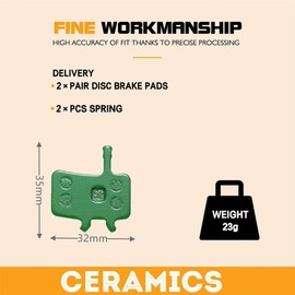 GERUIEN 2pairs Ceramic Bicycle Disc Brake Pads for Avid BB7 Juicy 3 Juicy 5 Juicy 7