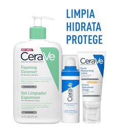 CeraVe Rutina facial Limpia, hidrata y protege tu piel