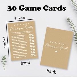 Guess Who Game Set For Baby Shower, 30 Minimalism Brown Game Cards For Girl Boy, Gender Reveal Game, Baby Announcement,Party Favor, Baby Shower Decorations & Supplies-B03