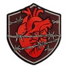 Human Heart Wrapped in Barbed Wire. Embroidered Patch Iron On.